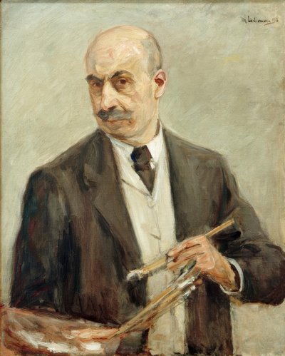 Self-Portrait with Palette Facing Left by Max Liebermann